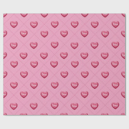 Papel De Regalo Corazones de San Valentín. Corazones Dulces y Bril