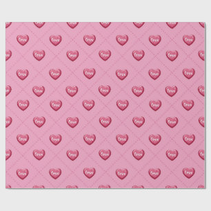 Papel De Regalo Corazones de San Valentín. Corazones Dulces y Bril