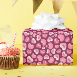 Papel De Regalo Corazones de San Valentín. Corazones Dulces y Bril