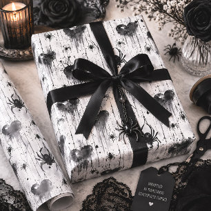 Papel De Regalo Corazones de telaraña góticos espeluznantes