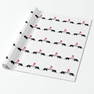 Papel De Regalo Corazones del amor del tejón de miel