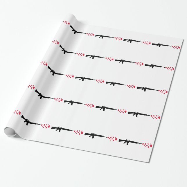 Papel De Regalo Corazones del rojo del rifle (Desenrollado)