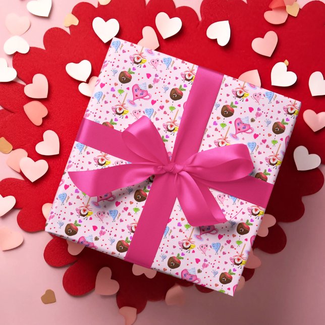 Papel De Regalo Corazones dulces celebrando en todas partes (Subido por el creador)