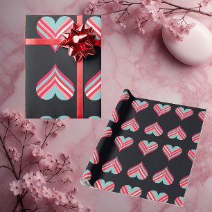 Papel De Regalo Corazones Elegantes Minimalistas Modernos Rayas Ro