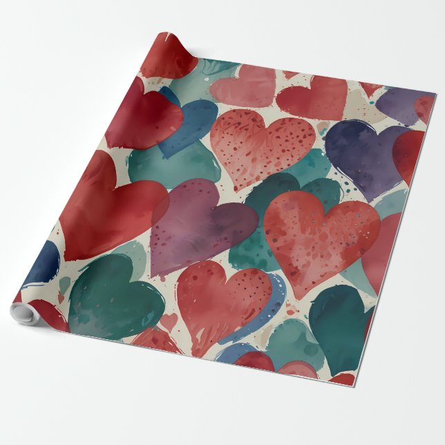 Papel De Regalo Corazones felices (Desenrollado)
