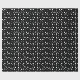 Papel De Regalo Corazones góticos blanco y negro