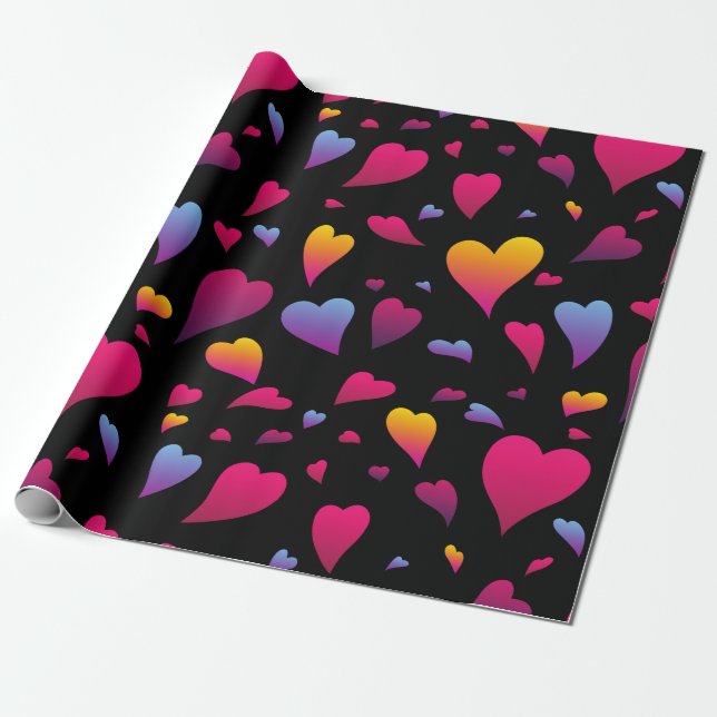 Papel De Regalo Corazones gradientes Valentine (Desenrollado)