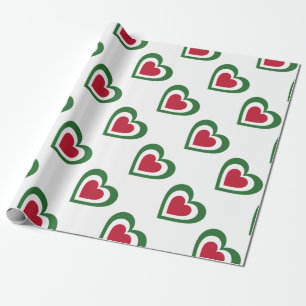 Papel De Regalo Corazones inspirados en la bandera italiana/italia