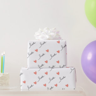 Papel De Regalo Corazones lindos y escritura de amor Día de San Va