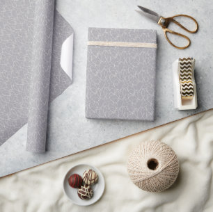 Papel De Regalo Corazones Minimalistas de Moda gris neutra elegant