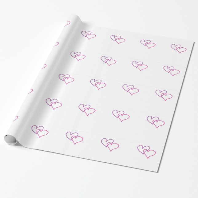 Papel De Regalo Corazones morado y rosado (Desenrollado)