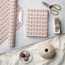 Papel De Regalo Corazones Patrón Xo San Valentín