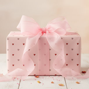 Papel De Regalo Corazones Pequeños Lindos Rosa Rubor