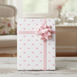 Papel De Regalo Corazones Pequeños Rosados Dulces y Suaves