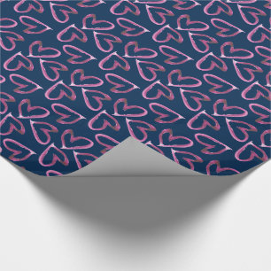 Papel De Regalo Corazones pintados a mano pequeños