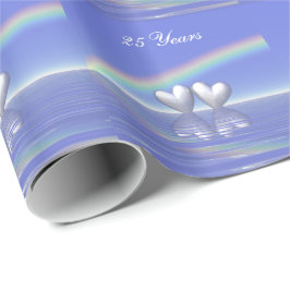 Papel De Regalo Corazones plateados de 25 años