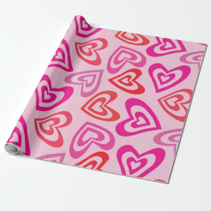 Papel De Regalo Corazones psicodélicos aman el día de San Valentín