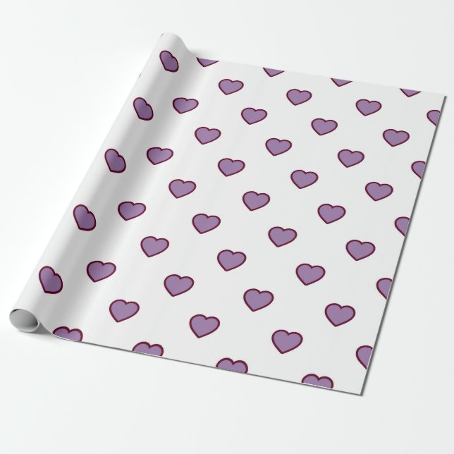 Papel De Regalo Corazones púrpuras (Desenrollado)