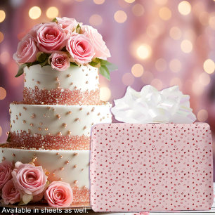 Papel De Regalo Corazones - Rojo sobre Ombre rosa claro