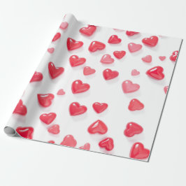 Papel De Regalo corazones rojos