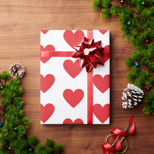 Papel De Regalo Corazones rojos (Regalo de vacaciones)