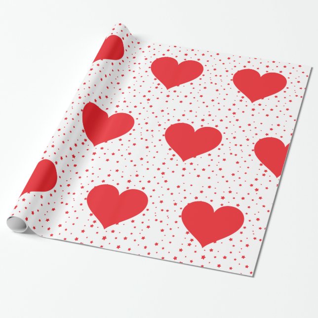 Papel De Regalo Corazones rojos (Desenrollado)