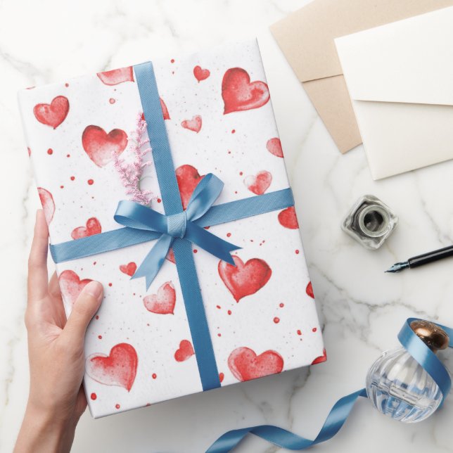 Papel De Regalo Corazones rojos (Regalar)