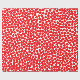 Papel De Regalo Corazones rojos en blanco