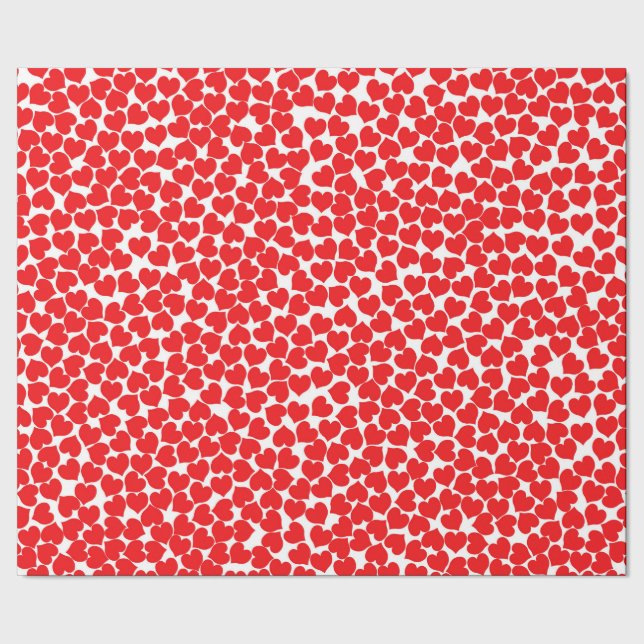 Papel De Regalo Corazones rojos en blanco (Costura)