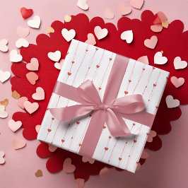 Papel De Regalo Corazones Rojos En Cinta Patrón De San Valentín Si