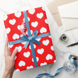 Papel De Regalo Corazones rojos minimalistas