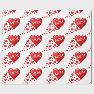 PAPEL DE REGALO CORAZONES ROJOS PARA MAMÁ