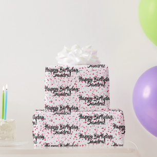 Papel De Regalo Corazones Rojos Pequeños, Cumpleaños Feliz Persona