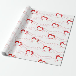 Papel De Regalo Corazones rojos románticos y dulces