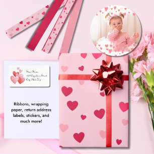 Papel De Regalo Corazones rojos y rosados muy coloridos