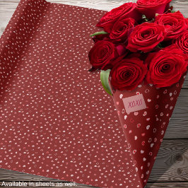 Papel De Regalo Corazones - Rosa Claro en Ombre Rojo