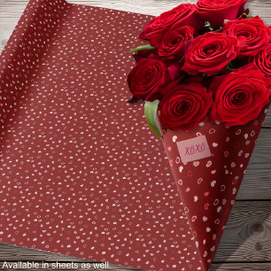 Papel De Regalo Corazones - Rosa Claro en Ombre Rojo
