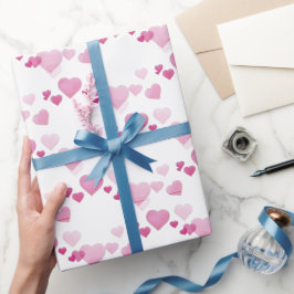 Papel De Regalo Corazones rosados