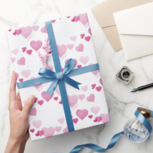Papel De Regalo Corazones rosados