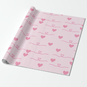 Papel De Regalo Corazones rosados pequeños