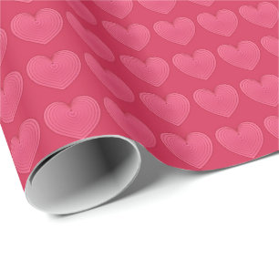 Papel De Regalo Corazones rosados Rosas en un fondo rosado más pro