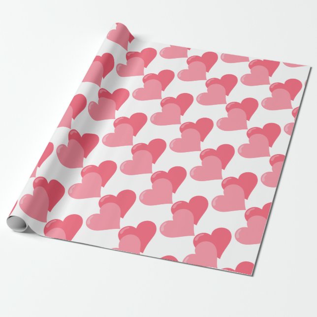 Papel De Regalo Corazones rosas gemelas (Desenrollado)