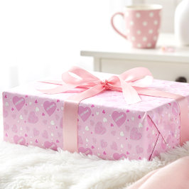 Papel De Regalo Corazones Rosas Pálidos Y Nombre