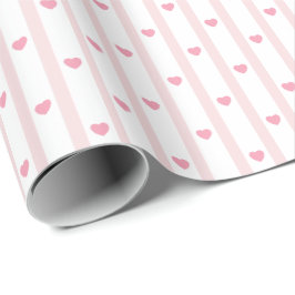 Papel De Regalo Corazones rosas, rayas, cumpleaños, San Valentín, 