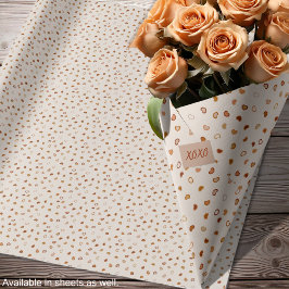 Papel De Regalo Corazones - rustic earthtone sobre cemento blanco