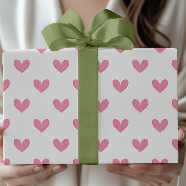 Papel De Regalo Corazones singulares rosados (Subido por el creador)