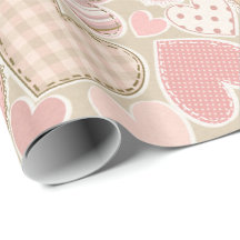 Corazones textiles de naves rosadas cúrcules Paste