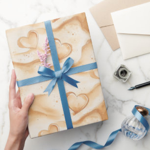 Papel De Regalo Corazones Tropicales en Bridal Shower de Playa de 