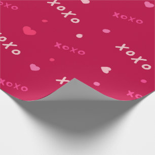 Papel De Regalo Corazones y símbolo xoxo para abrazos y besos