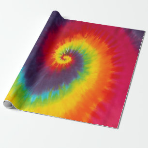 Papel De Regalo Corbata de teñido con remolino de arcoíris Groovy